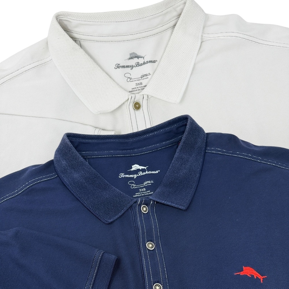 TOMMY BAHAMA LOT (2) Short‎ Sleeve Emfielder Polo Shirt Supima Cotton 3XB